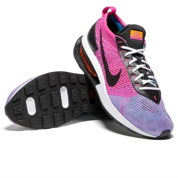 NIKE WOMENS AIR MAX FLYKNIT RACER NEXT NATURE FUCHSIA DREAM BALTIC BLUE sneakers - Picture 1 of 10